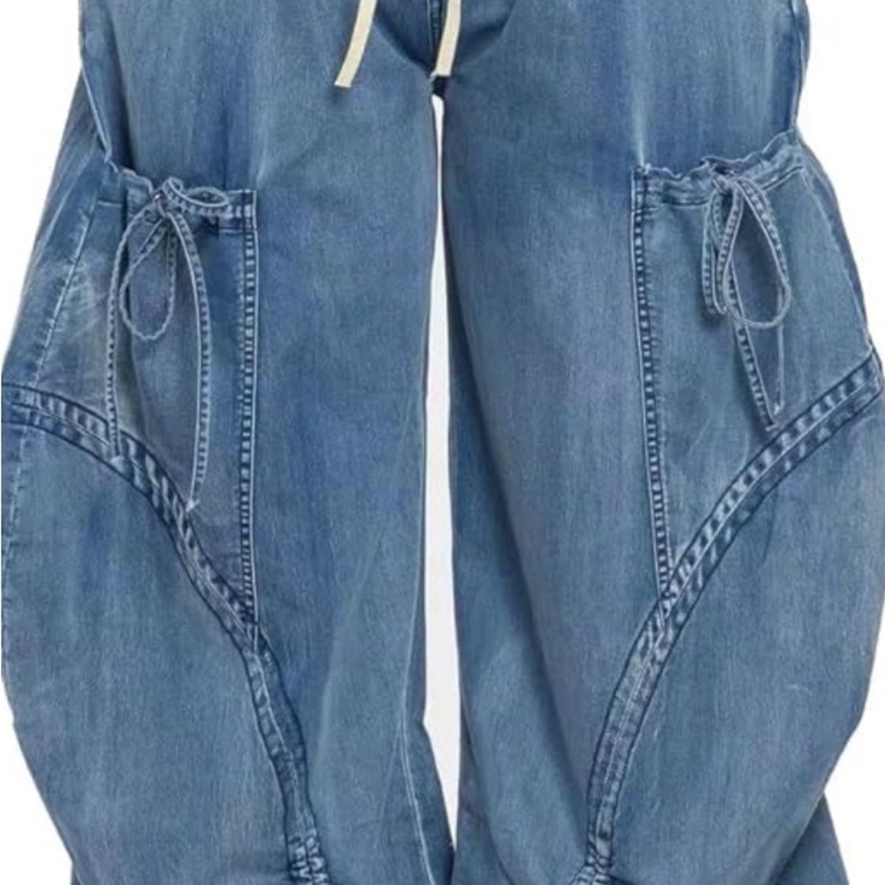 Stylish Blue Denim Cargo Pants